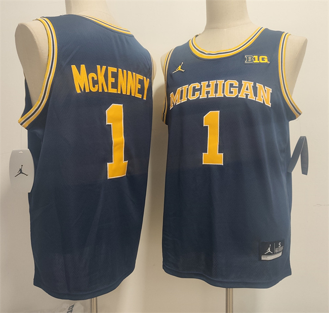Men's Michigan Wolverines #1 Trey McKenney Navy 2026 Vapor Limited Stitched Football Jersey